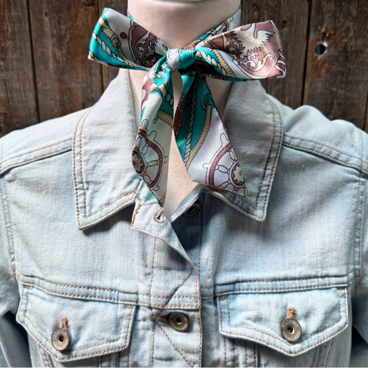 Turquoise Western Skinny Mini Wild Rag Scarf / Cowgirl Necktie #TW327