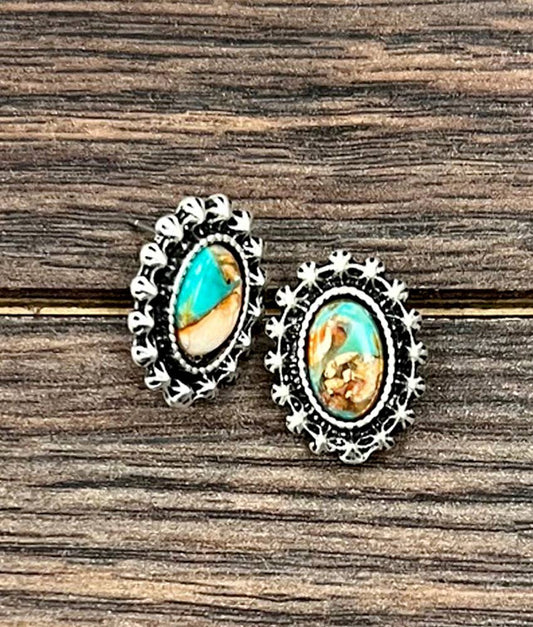 10mm Oval Gemstone Stud Earrings