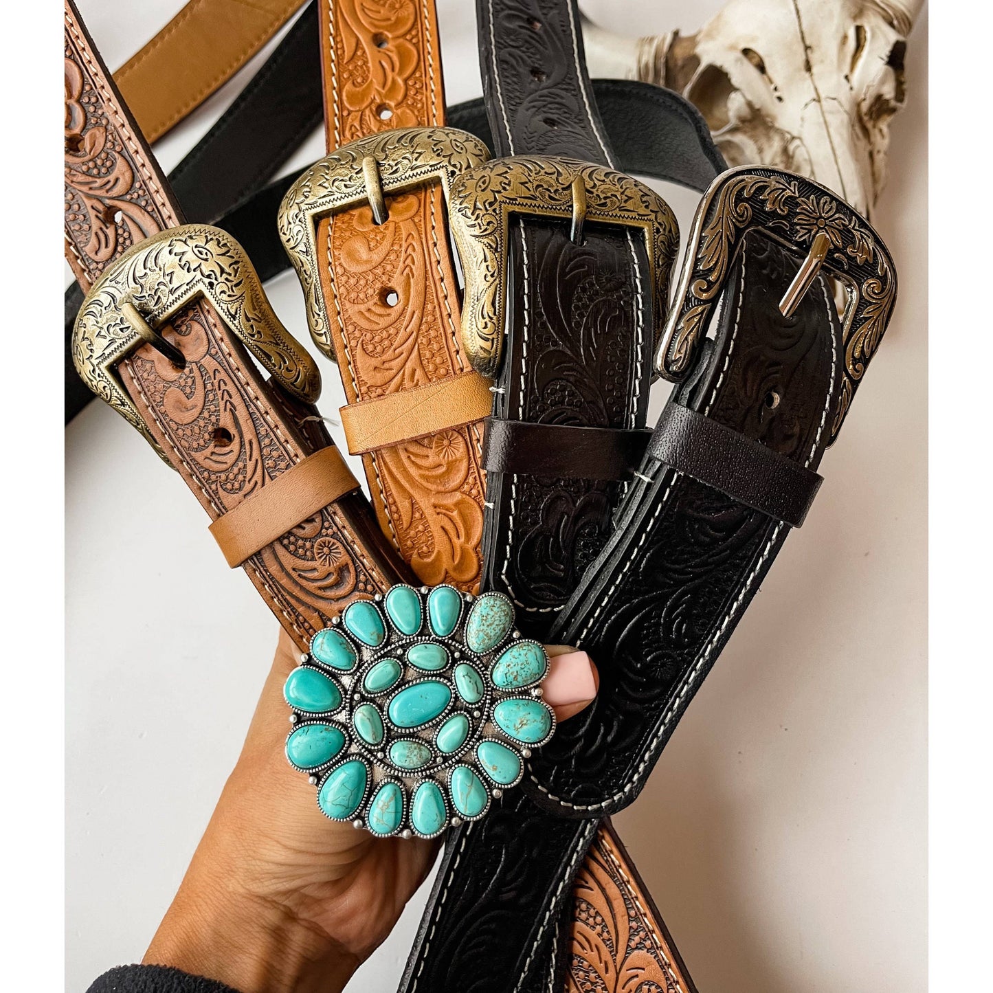 Western Hand Tooled Purse Strap