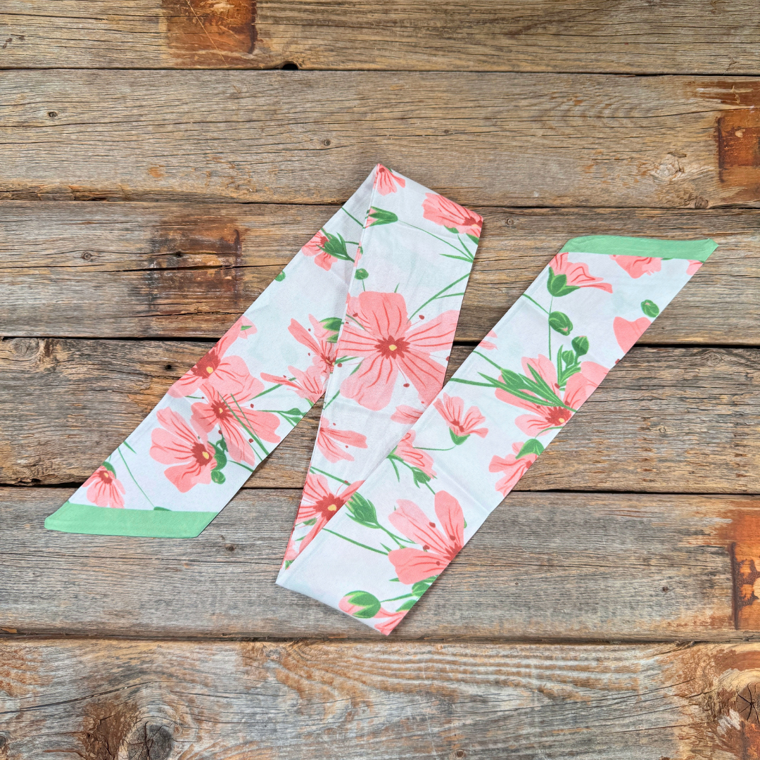 Pink and Green Western Skinny Mini Wild Rag Scarf / Cowgirl Necktie #TW139