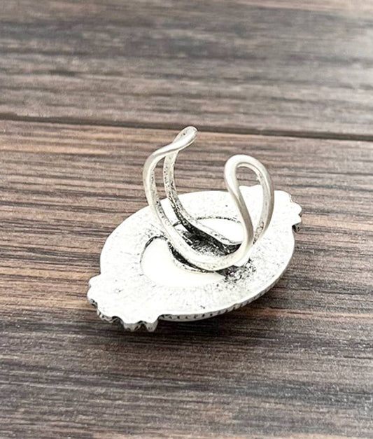 White Turquoise Adjustable Ring