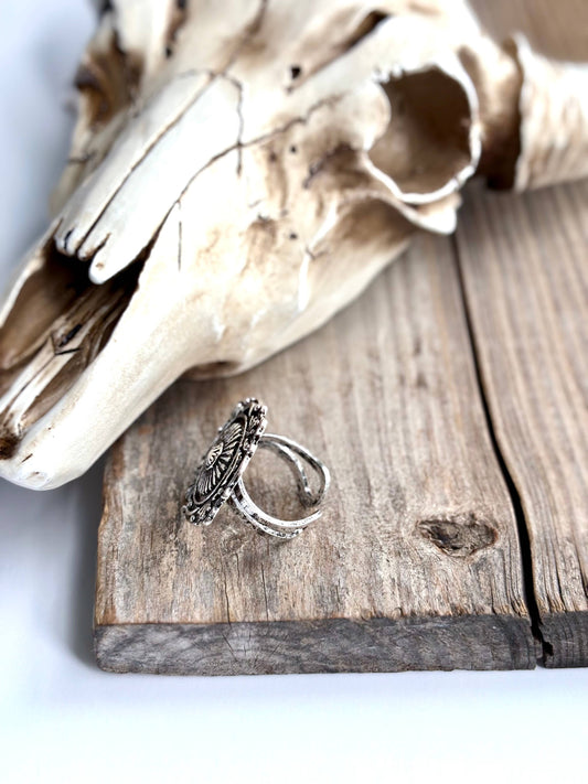 Western Concho Cuff Ring