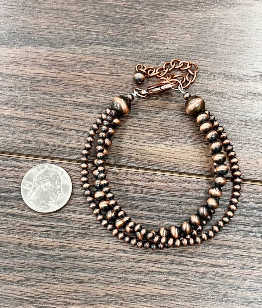 3-strand Copper Navajo Adjustable Bracelet