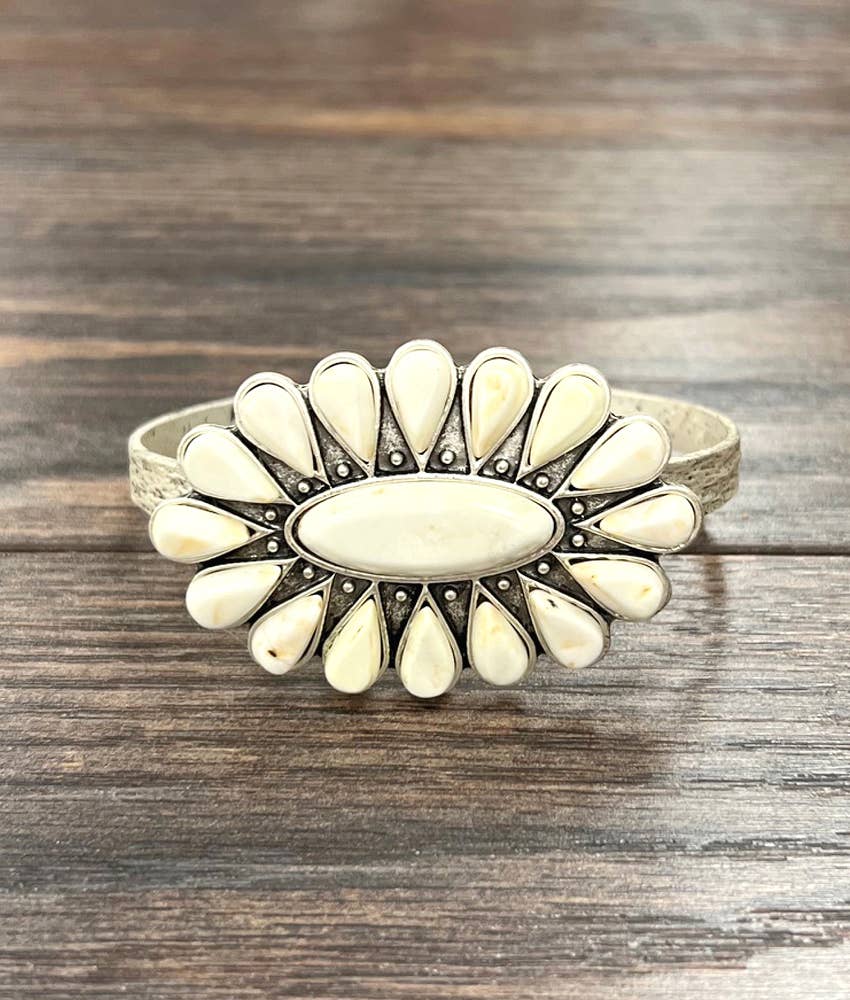 Navajo White Turquoise Cuff Bracelet