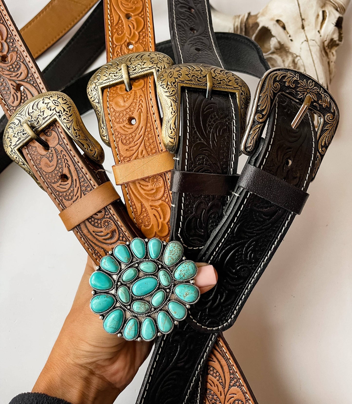 Western Hand Tooled Purse Strap