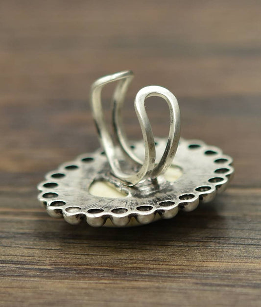White Turquoise Adjustable Ring