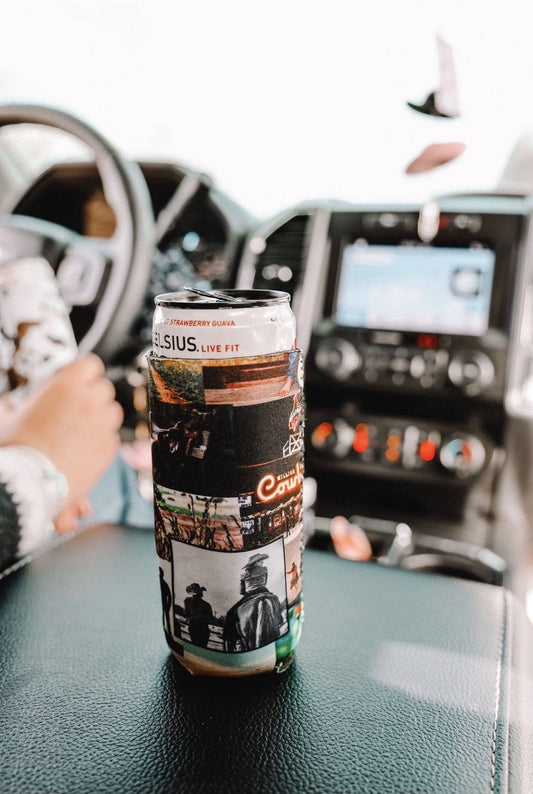 Cowboy Collage Tall Coozie