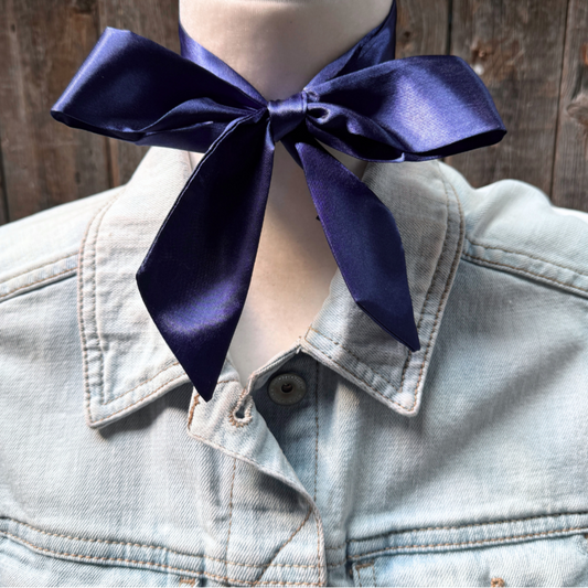 Dark Blue Western Skinny Mini Wild Rag Scarf / Cowgirl Necktie #TW307