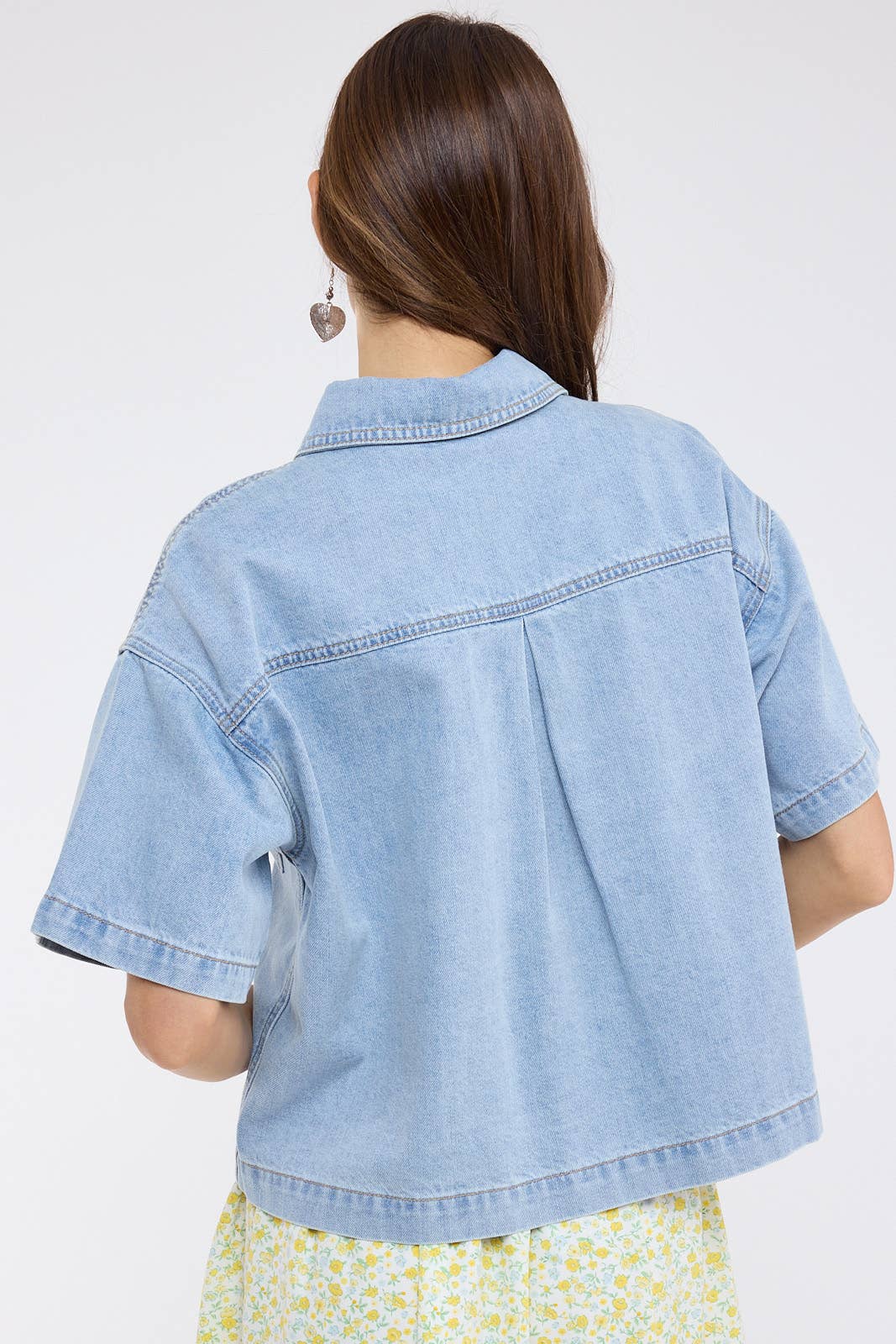 COTTON DENIM BUTTON-UP SHIRT / WL25-11600
