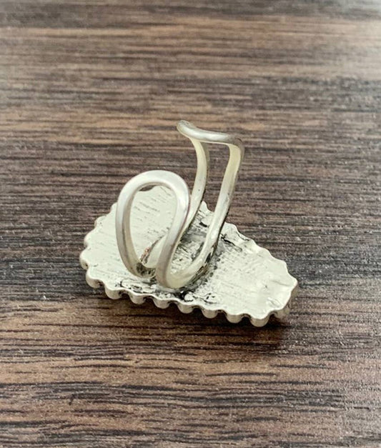 White Turquoise Adjustable Ring