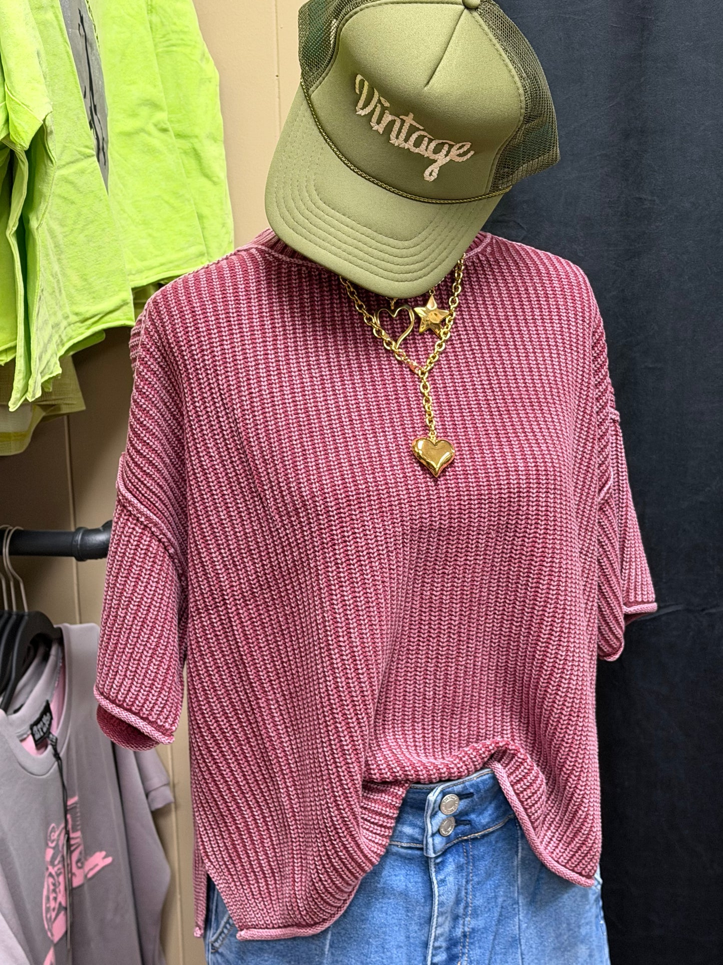 Dusty Rose Revival Sweater