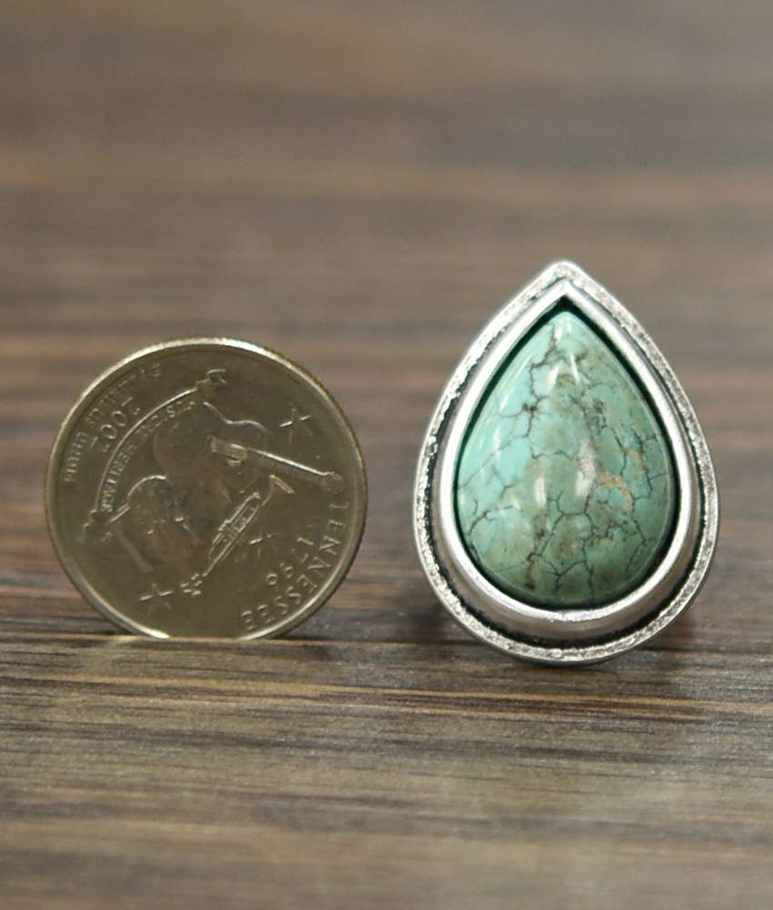 1.2" Turquoise Adjustable Ring