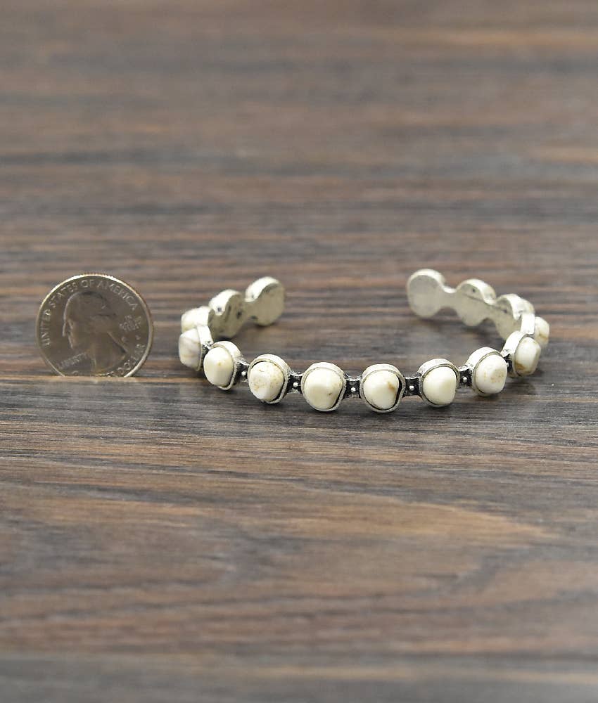 Irregular White Turquoise Cuff Bracelet