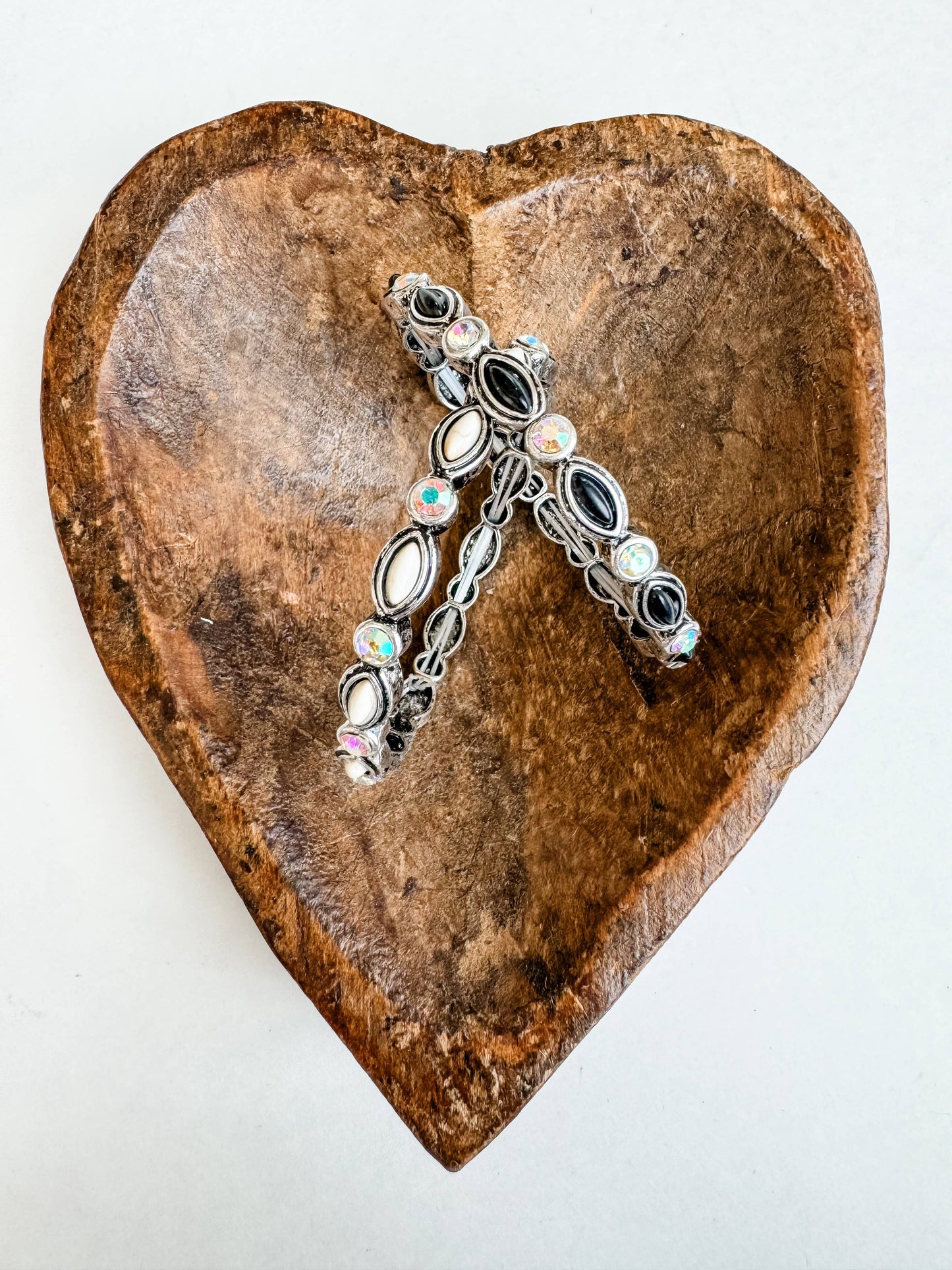 Western Style Stone Stretch Bracelet AB Stone 