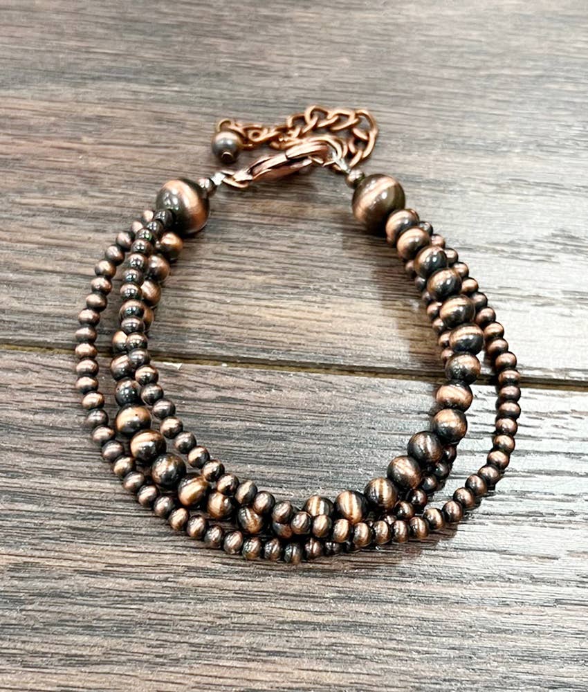 3-strand Copper Navajo Adjustable Bracelet
