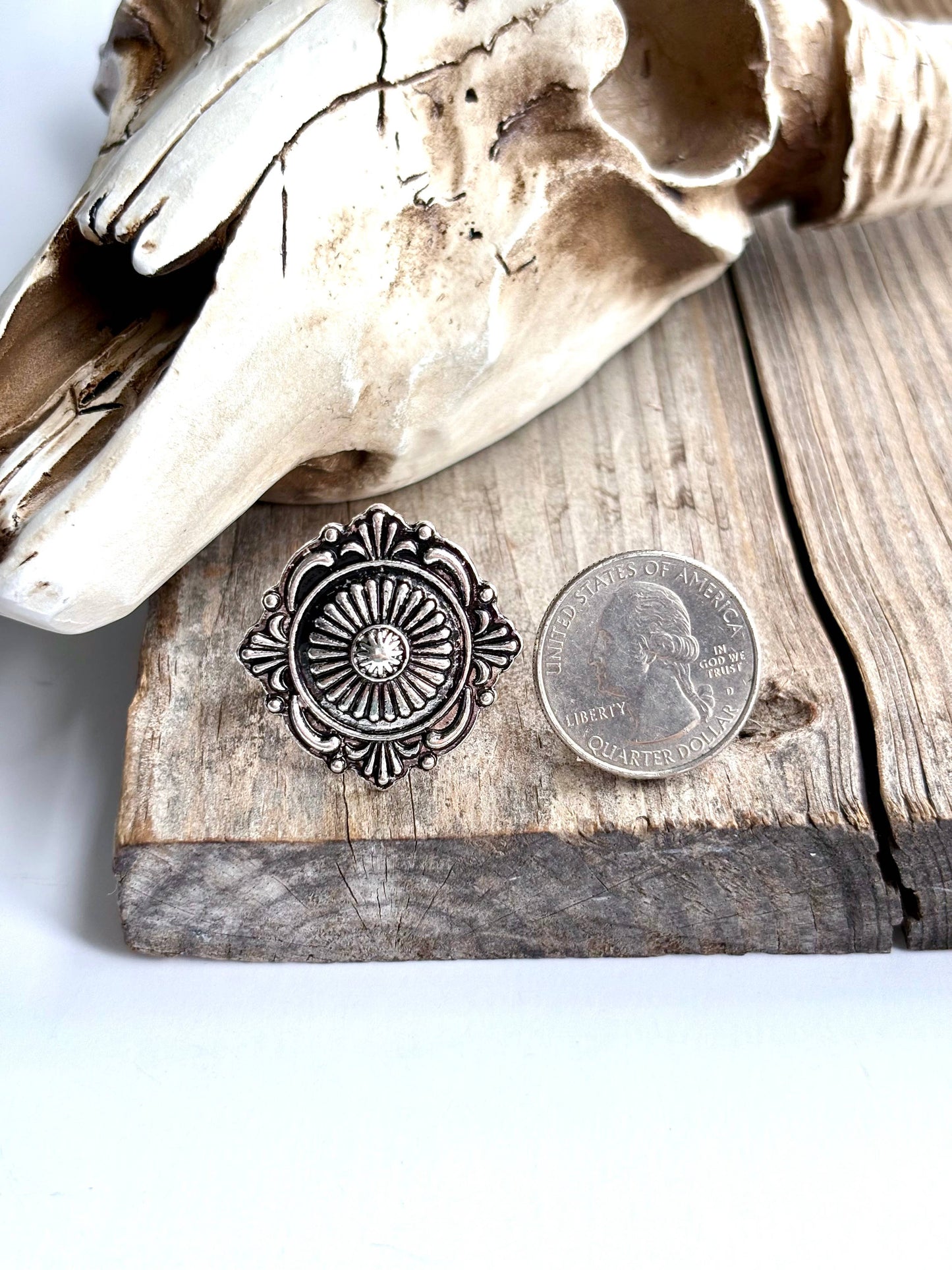 Western Concho Cuff Ring