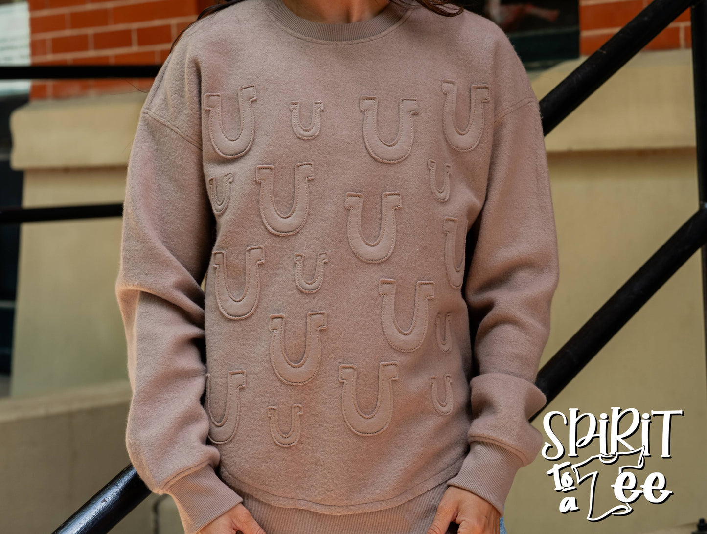 Horseshoe Appliquéd Poncho Sweatshirt
