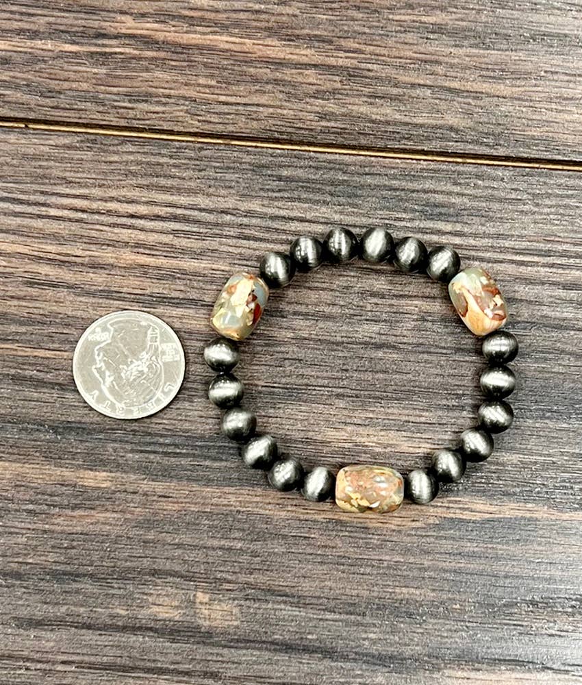 Navajo Gemstone Stretch Bracelet