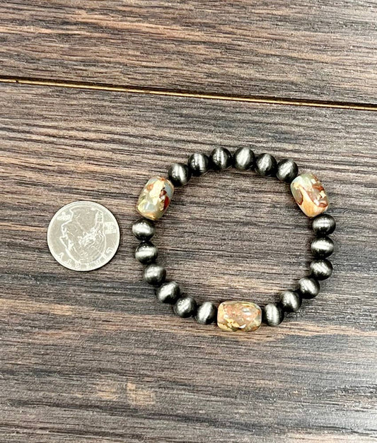 Navajo Gemstone Stretch Bracelet