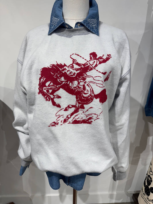 Roughstock Red Bronc Western Sweatshirt
