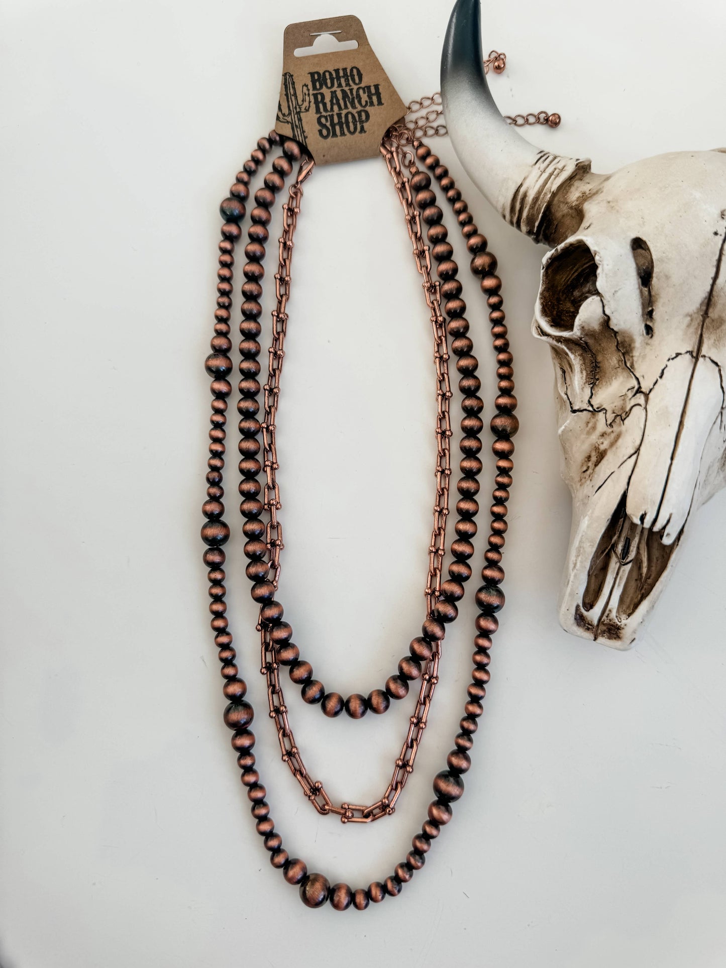 3 Layer Navajo Style Pearl Western Necklace Set