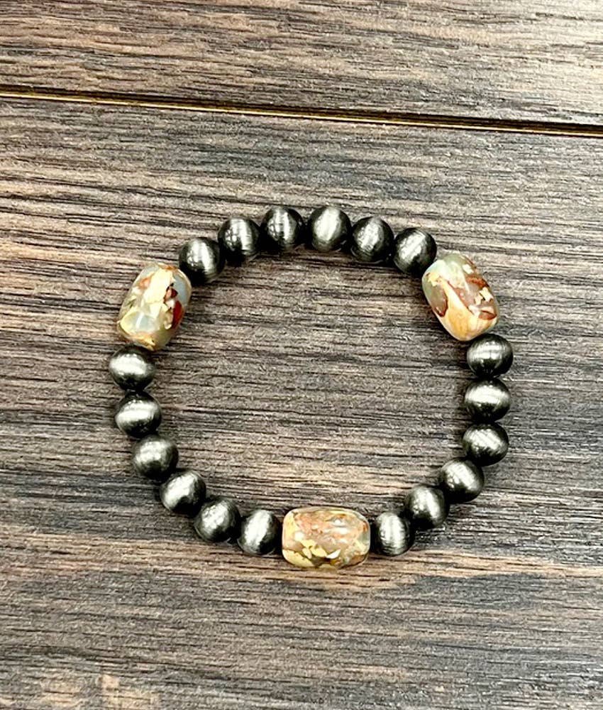 Navajo Gemstone Stretch Bracelet