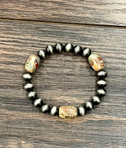 Navajo Gemstone Stretch Bracelet