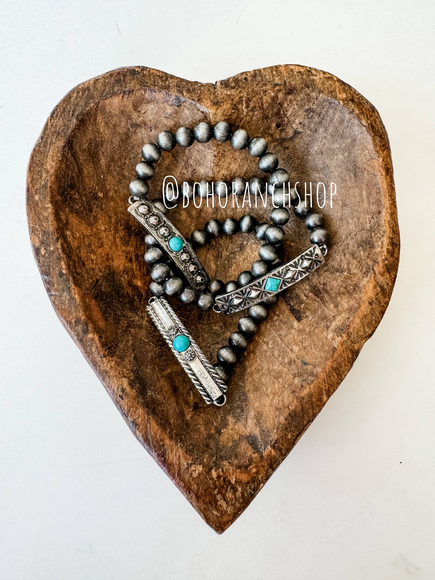 Aztec Boho Western Concho Stretch Bracelet