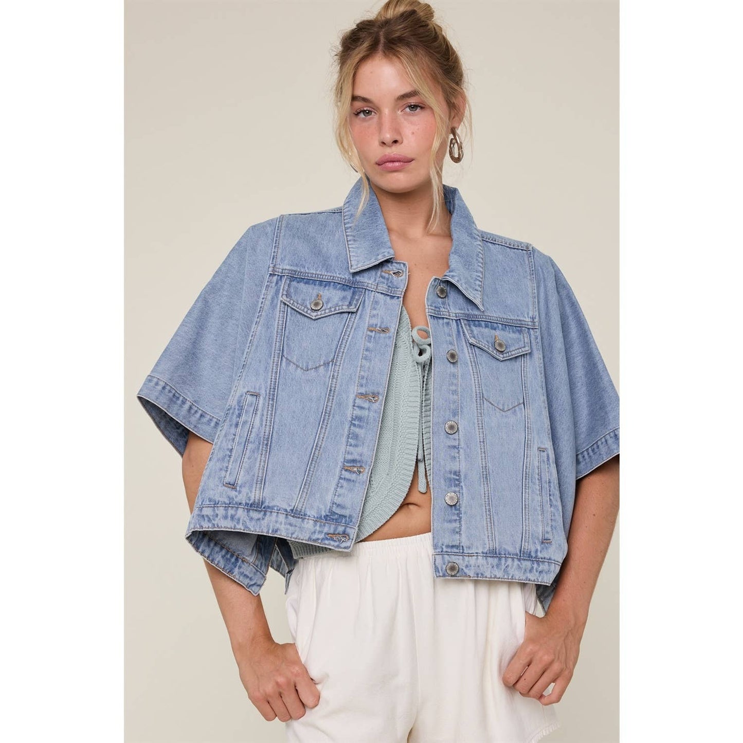 DENIM PONCHO JACKET / WL25-12318