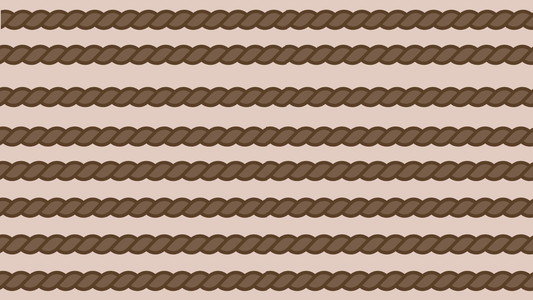 Tan Silk Twilly Scarf with Brown Rope Stripes