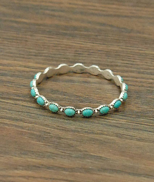 Oval Turquoise Bangle Bracelet