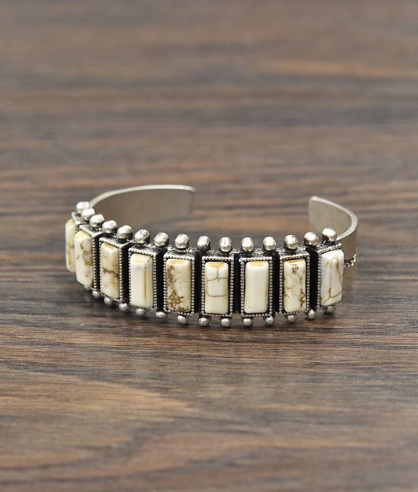 White Turquoise Cuff Bracelet