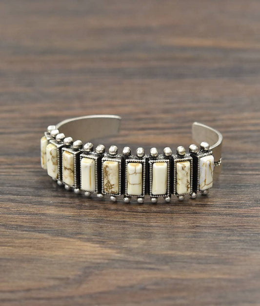 White Turquoise Cuff Bracelet