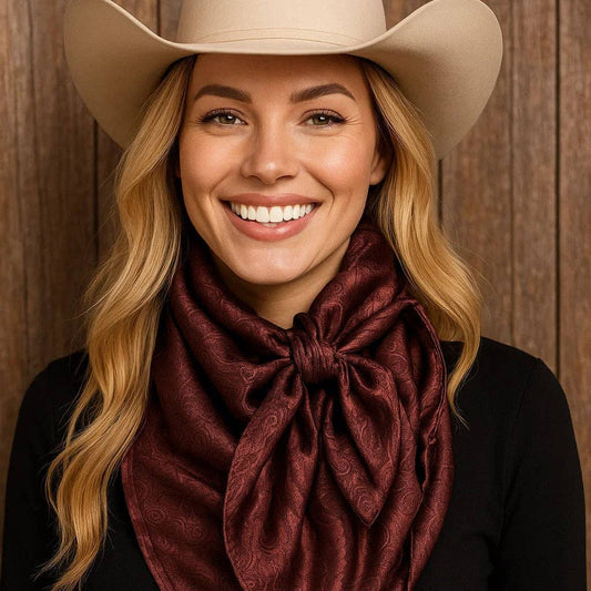 35X35" Dark Brown Jacquard Wild Rag / Scarf WR4086