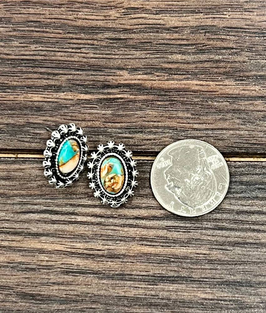 10mm Oval Gemstone Stud Earrings