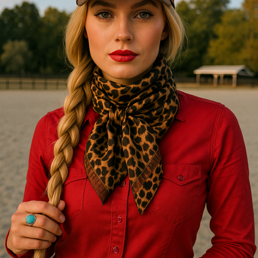 35X35"  Brown Leopard Wild Rag/Scarf WR169