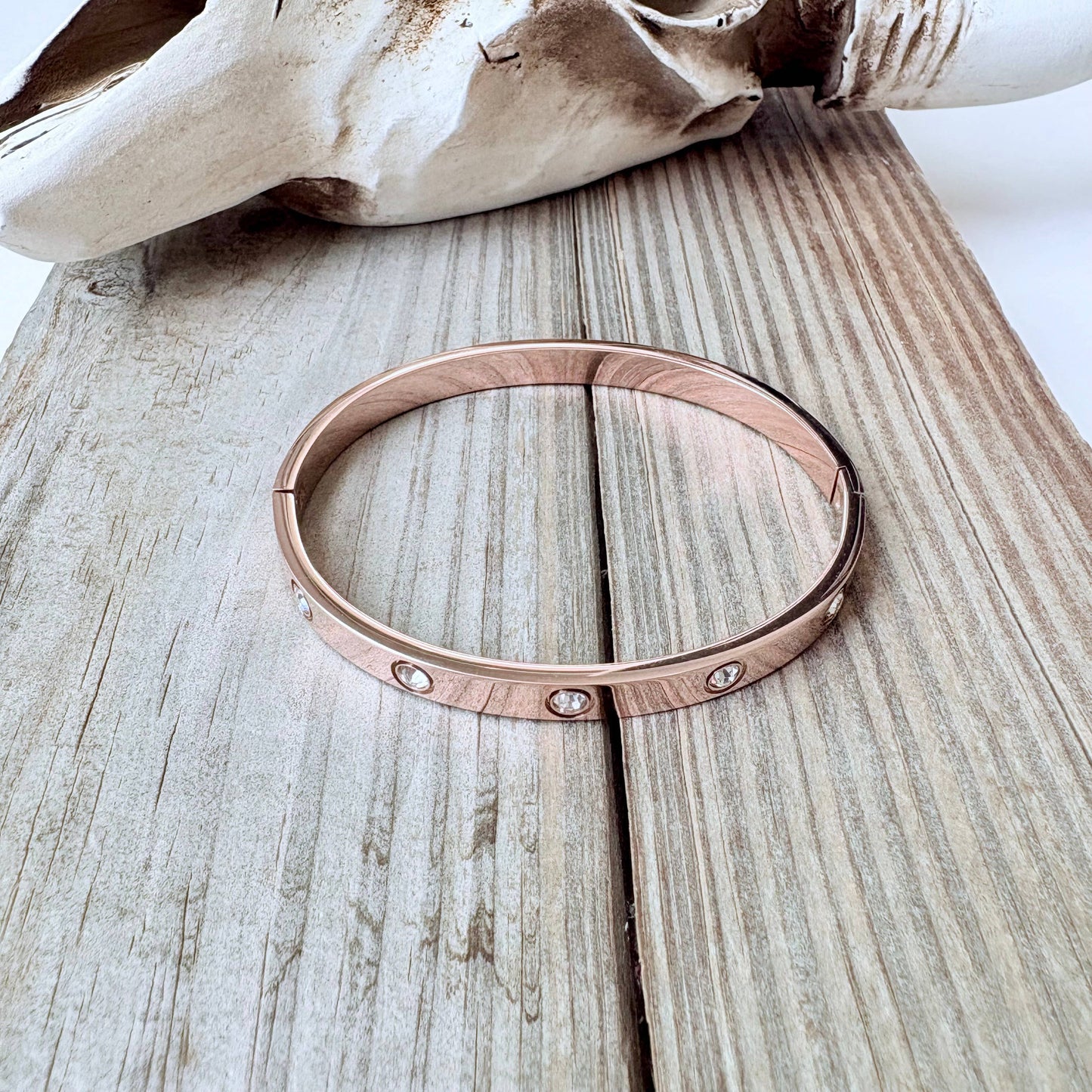 Rhinestone Love Style Bangle Bracelet