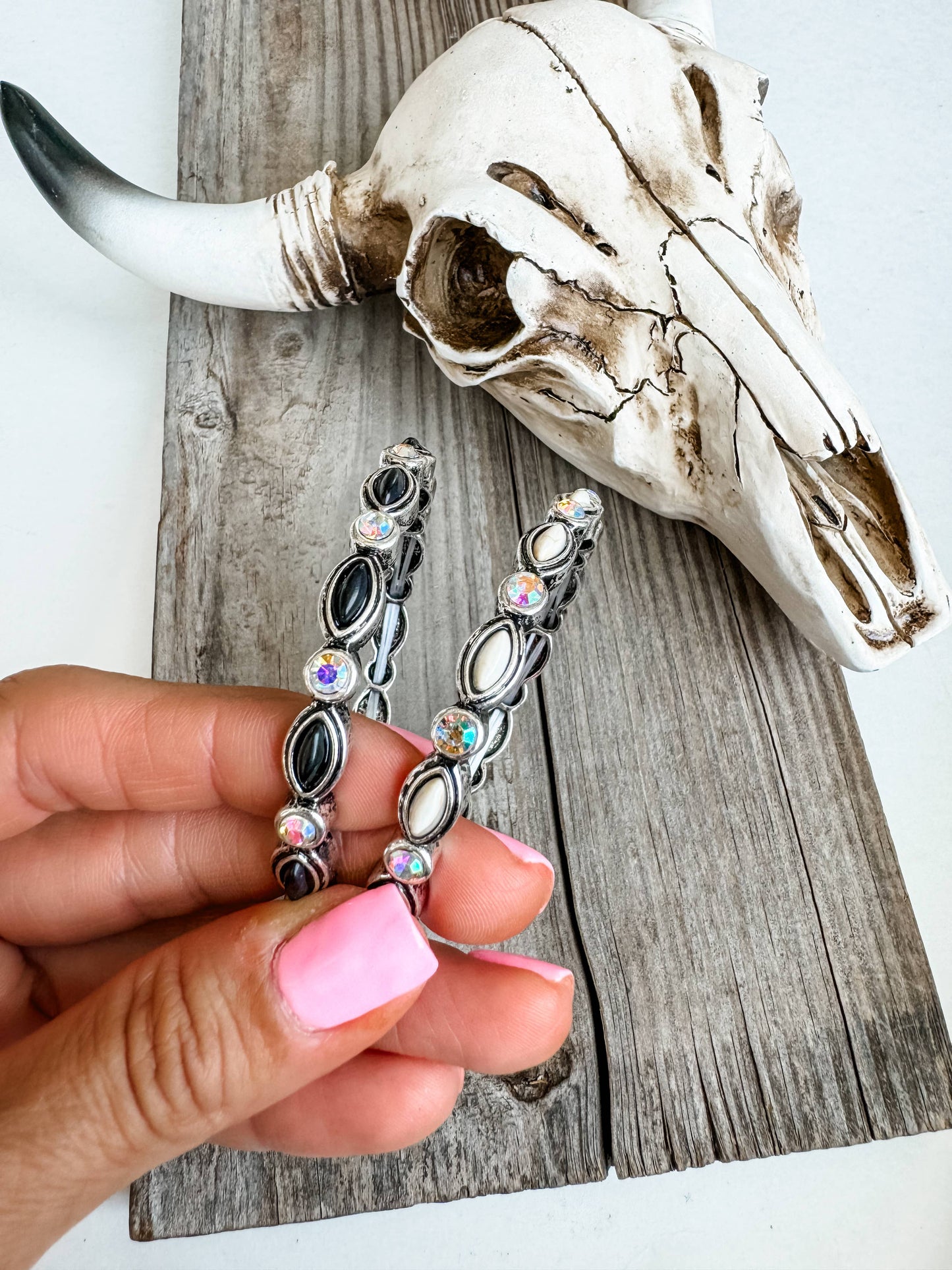 Western Style Stone Stretch Bracelet AB Stone 