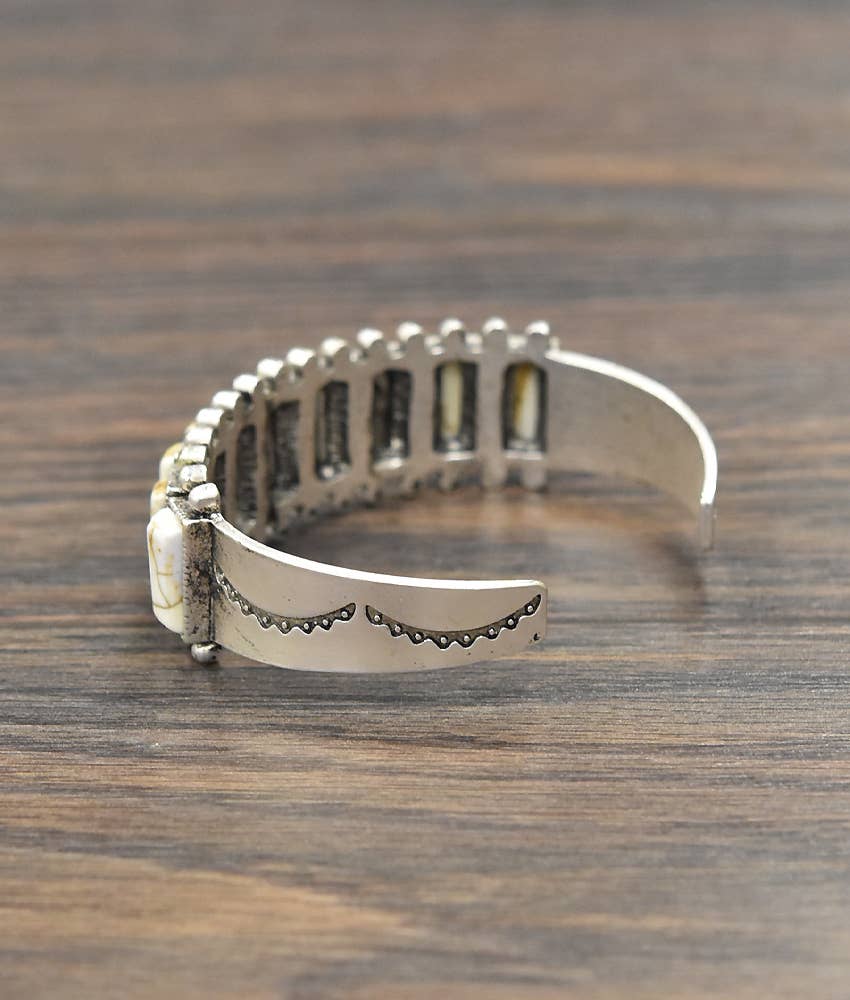 White Turquoise Cuff Bracelet
