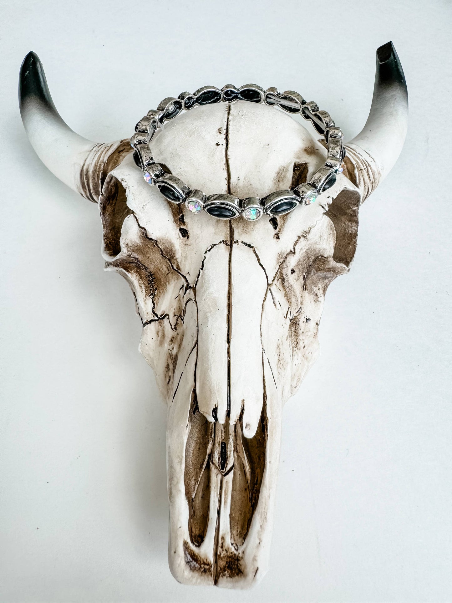 Western Style Stone Stretch Bracelet AB Stone 