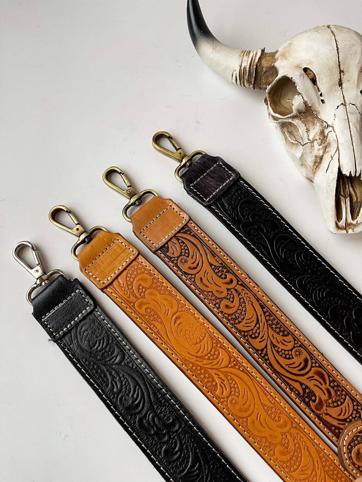 Western Hand Tooled Purse Strap