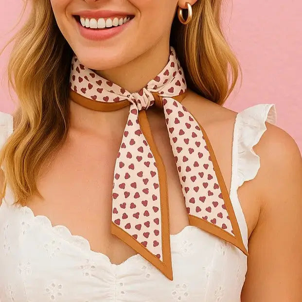 Tan and Brown Western Skinny Mini Wild Rag Scarf / Cowgirl Necktie #TW102