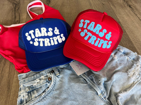 Stars and Stripes 4th of July Trucker Hat