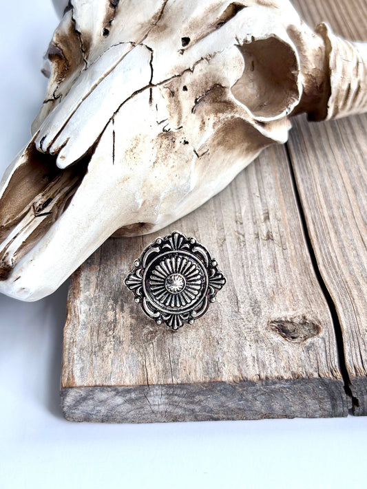 Western Concho Cuff Ring