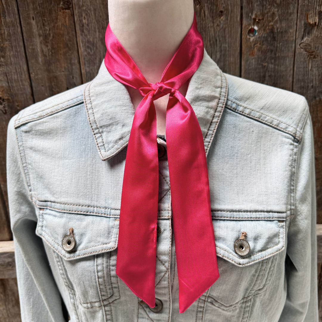 Hot Pink Western Skinny Mini Wild Rag Scarf / Cowgirl Necktie #TW309
