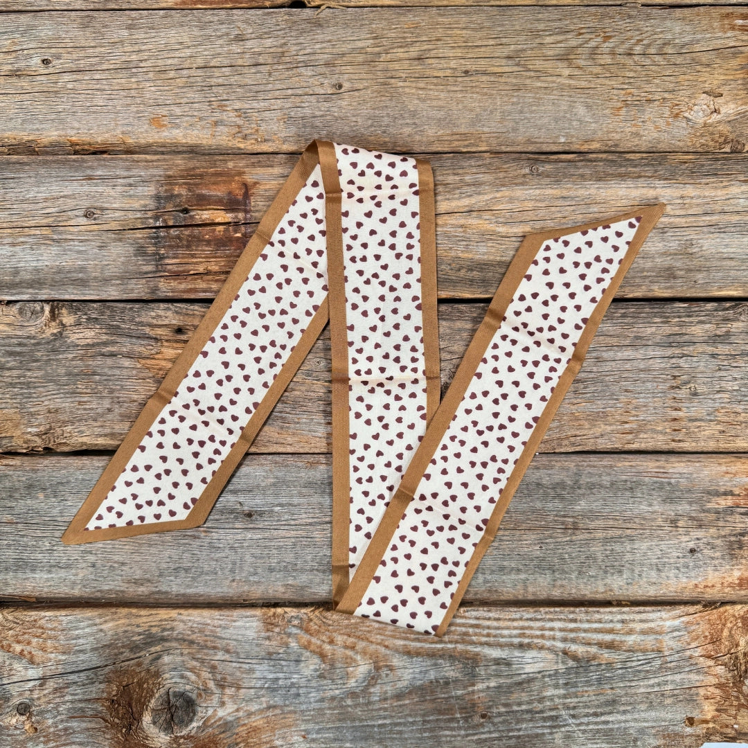 Tan and Brown Western Skinny Mini Wild Rag Scarf / Cowgirl Necktie #TW102