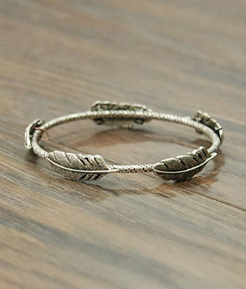 Feather Bangle Bracelet
