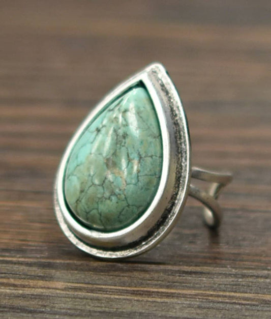 1.2" Turquoise Adjustable Ring