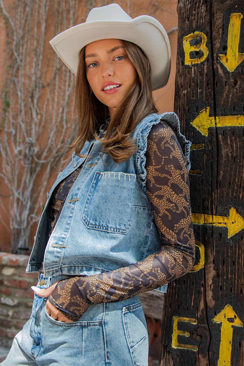 Wild West Ruffle Denim Vest
