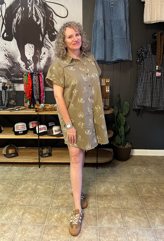 Cowgirl Charm Shirt Dress